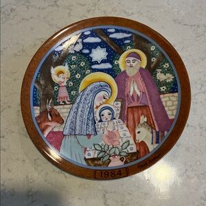 Vintage Christmas Nativity Plate Hedi Keller